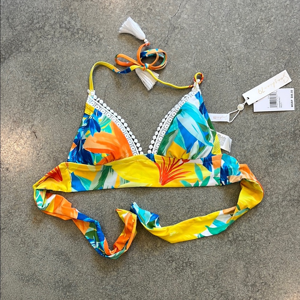 Sunshine 79 La Blanca Multicolor Tropical Bikini Top